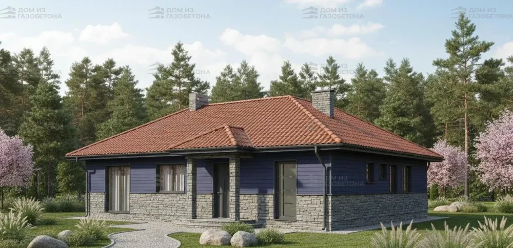 Проект Одноэтажный дом 14 на 17, 131 м2