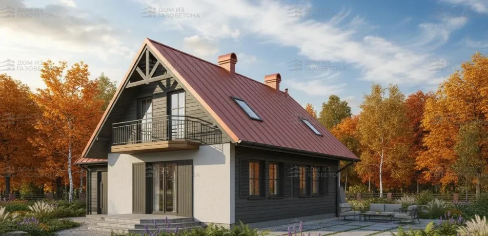 Проект Двухэтажный дом 11 на 11, 112 м2