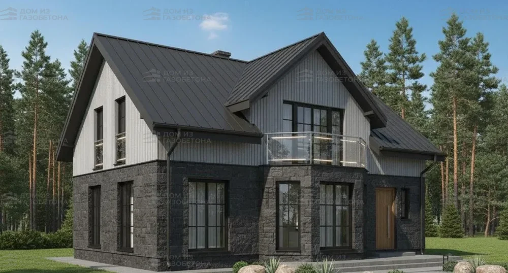 Проект Двухэтажный дом 12 на 12, 159 м2