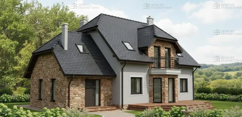 Проект Двухэтажный дом 15 на 12, 170 м2