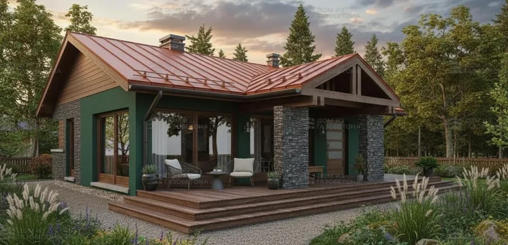 Проект Одноэтажный дом 12 на 13, 79 м2