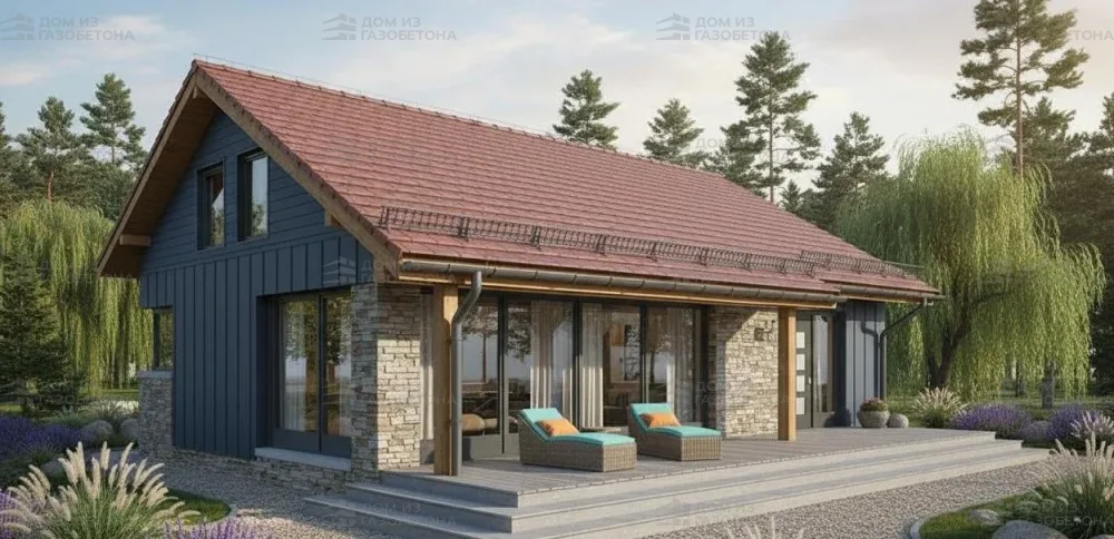 Проект Одноэтажный дом 11 на 9, 77 м2